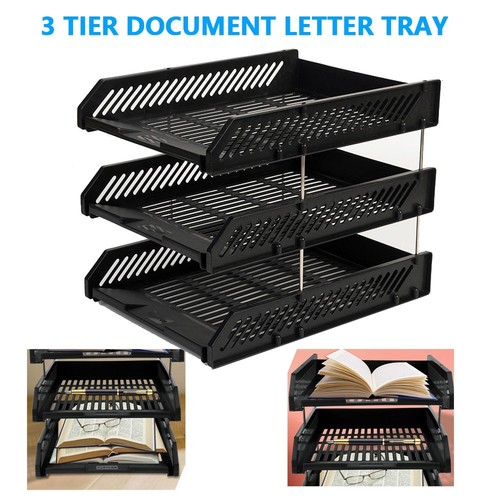 Tier stackable desk - 3, black