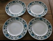 X4 Staffordshire Midwinter Spanish Garden side/medium plates Dessert Salad 7"