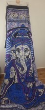 Large 100% Cotton Indian Elephant Fabric Boho Hippie Hanging Art Ganesha Mandala