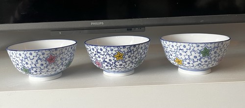 Japanese rice bowls blue - japanese,