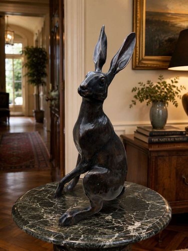 Bronze sitting hare - bronze,