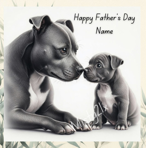 Personalised staffy greeting - staffy,