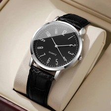 Fashion Men Business Watches Casual Leather Strap Quartz Watch for Men