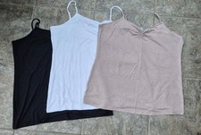 3 X M&S Marks & Spencer Cami Vest Tops - Beige (18), White (20), Black (20)