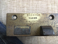 HEAVY  VICTORIAN BRASS RIM LOCK BY GIBBONS 5.5" X 2.9" USED CONDITION AS FOUND