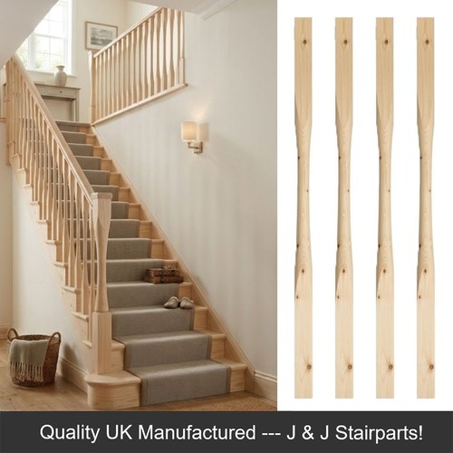 Pine precision stair spindles - stair,