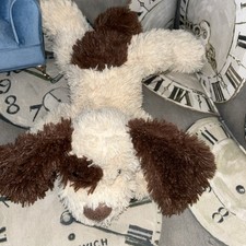 Asda Puppy Dog Soft Toy Comforter Brown Patch Eye Flat Lying Down Plush