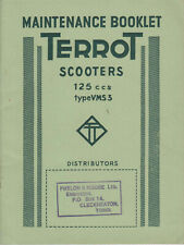 Terrot Scooter 125cc Type VMS 3 original Instuction book 1955 English language