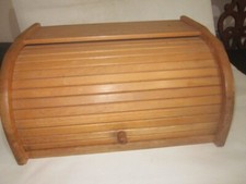wooden bread box with shutter door old n used marks spots needs cleaning a bit