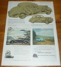 1975 VINTAGE ORIGINAL LARGE AD 1 1/2 LITRE JOWETT JAVELIN, RILEY CAR