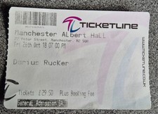 USED CONCERT TICKET ** DARIUS RUCKER ** HOOTIE ** MANCHESTER ALBERT HALL 2018