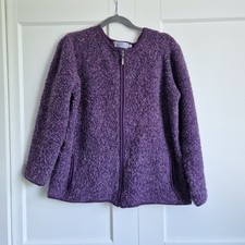 Honor Millburn Purple Autumn Fleece Cardigan Jacket Size Medium 14-16