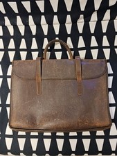 Vintage Rustic Brown Leather Music Document Bag
