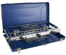 Campingaz Elite Camping Chef Double Burner Grill with Twin Connection Regulator