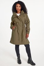 Ex Bonmarche Autonomy Womens Lightweight Hooded Parka Jacket in Khaki