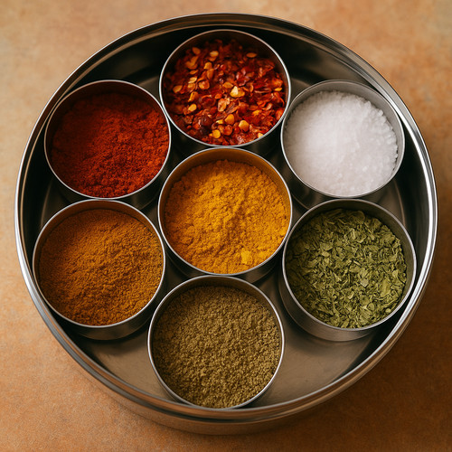 Masala dabba indian spice tin - dabba,