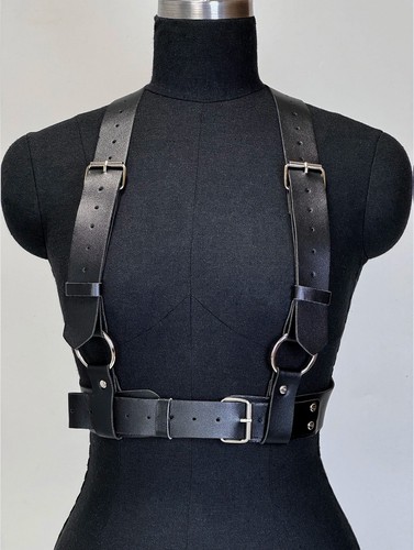 Women punk leather studded - punk, pu