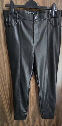 High rise black zara - rise, faux