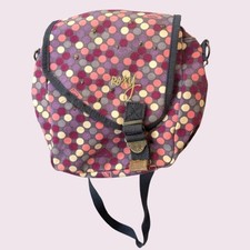Roxy By Quicksilver Crossbody Bag Womens Purple Pink Polka dot Vintage 