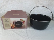 Home Made Large Maslin Black  Enamel Finish 8 Litres Pan