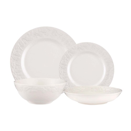 Ceramic dinner set - ceramic, embossed