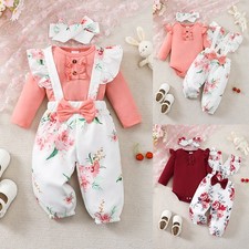 3PCS Newborn Baby Girls Floral