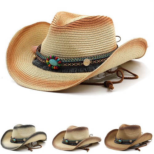 British straw cowboy hat - straw,