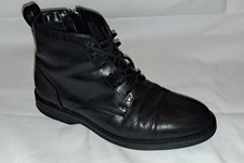 Clarks Mens Aldwin Cap Black Leather Ankle Boots