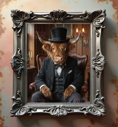 Highland coo cow - highland, canvas