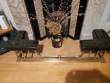 Vintage Adjustable Fire Fender / Club Fender - Brass & Leather - Great Condition