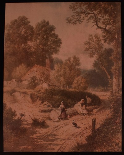 Vintage magic lantern slide - lantern,