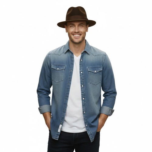 Men wool trilby hat - men’s,