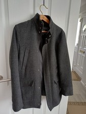 F&F Tesco Men's Funnel Neck Texture Dark Grey Coat Size Small Used