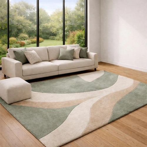 Hand tufted wool area - tufted, rug