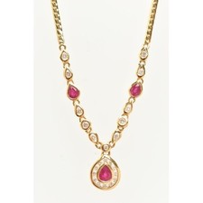 18ct Gold Ruby and Diamond Necklace