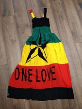 Jamaica One Love Elasicated Boob Tube Sun Dress Summer Holiday.  One Size