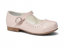 GIRLS MARY JANE PATENT PINK SHOES UK 6 OCCASION DRESS SUMMER SPANISH STYLE