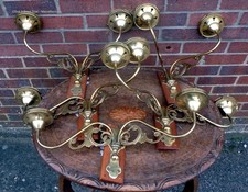 Set 5 brass wall lights
