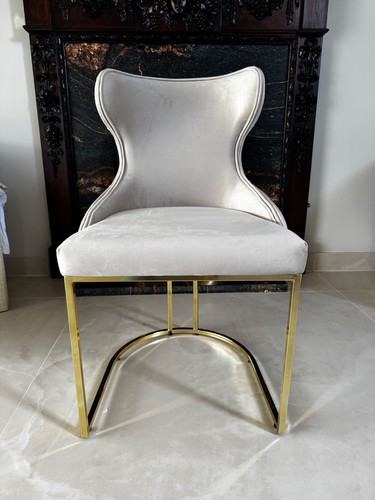 Cream dining chairs - with, gold