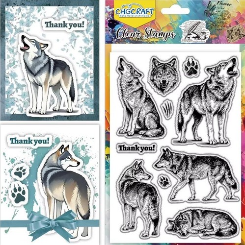Wolf clear stamps 3x6 - wolf,