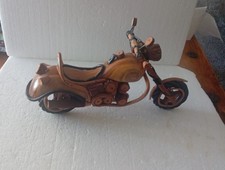 Hand Made Wooden Chopper Style Motorbike  Desk Ornament