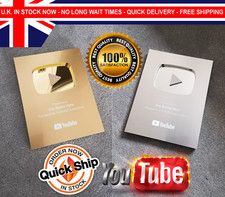 YouTube Play Button Silver Gold Personalised PS5 XBOX Custom Award Wall Plaque