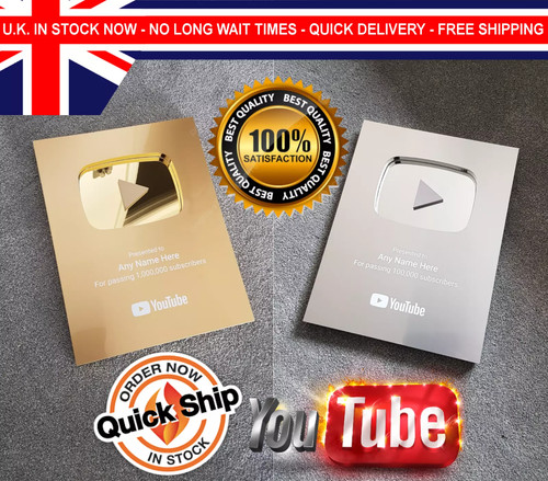 Youtube play button silver - play,