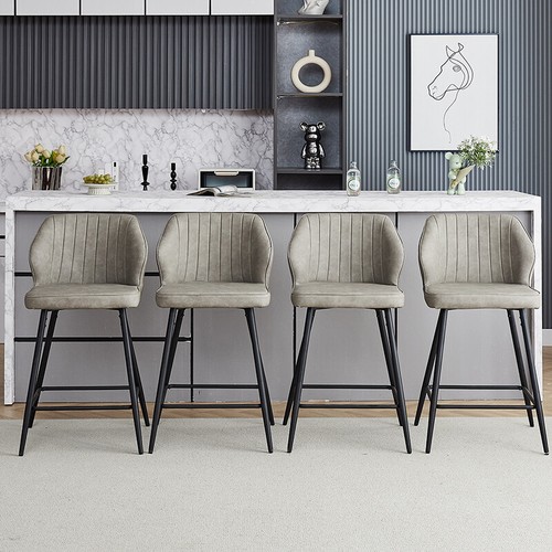 Grey bar stools - pu,