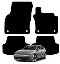 For Volkswagen Golf MK8 2020 Onwards Tailored Black Car Mats Carpets 4 Clips