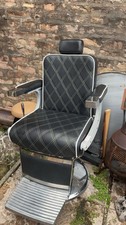 Barbers Chair Black and White Stitching Cross Pattern Heavy Duty