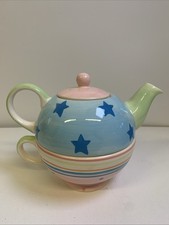 Whittard Of Chelsea Tea For One Teapot And Cup  Candy Ceramics Hand Painted