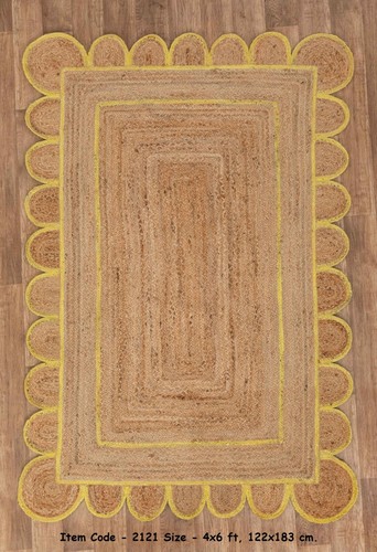 Scalloped rug natural jute - scalloped,
