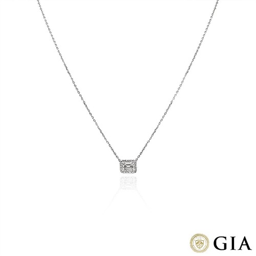 White gold emerald cut diamond - white,