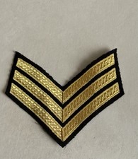 British Army Sergeant Gold Chevron On Black Background